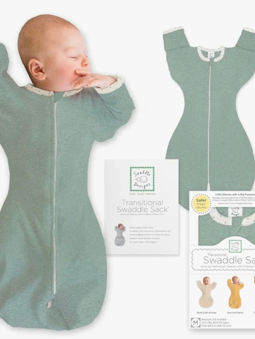 Swaddle Designs Transitional Cotton Swaddle Sack Medium 3-6 Months New